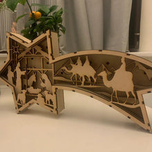 Laden Sie das Bild in den Galerie-Viewer, LED-Weihnachtssternbeleuchtung aus Holz