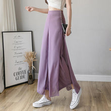 Laden Sie das Bild in den Galerie-Viewer, Chiffon Eisseide Hose mit weitem Bein