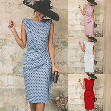 Laden Sie das Bild in den Galerie-Viewer, Dünnes ärmelloses Kleid mit Tupfen