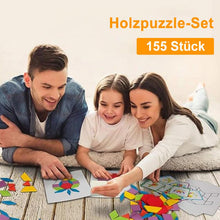 Laden Sie das Bild in den Galerie-Viewer, 155 Stück Holzpuzzle-Set