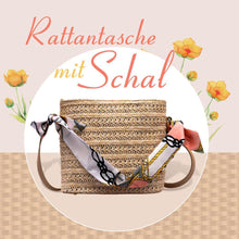 Laden Sie das Bild in den Galerie-Viewer, Rattantasche mit Schal, Handtasche oder Umhängetasche