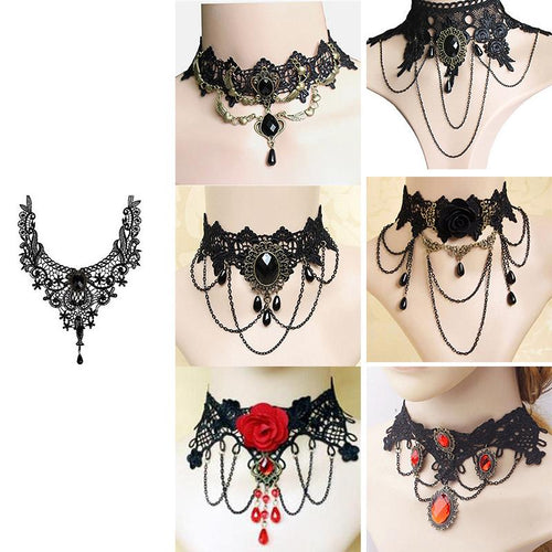 Damen Modische Spitzenhalskette