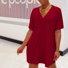 Laden Sie das Bild in den Galerie-Viewer, Batwing Sleeve Top &amp; Short Set mit V-Ausschnitt