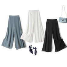 Laden Sie das Bild in den Galerie-Viewer, Chiffon Eisseide Hose mit weitem Bein