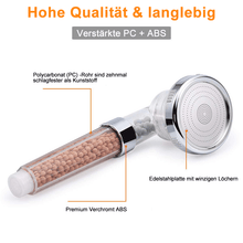 Laden Sie das Bild in den Galerie-Viewer, Premium Duschkopf Handbrause mit Ionenfilter wassersparend mit verstellbaren Wasserdruck