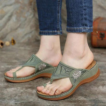 Laden Sie das Bild in den Galerie-Viewer, STICKEREI KOMFY WEDGES SANDALEN
