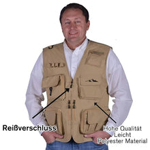 Laden Sie das Bild in den Galerie-Viewer, Leichte Weste aus Mesh-Stoff mit 16 Sacken