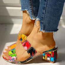 Laden Sie das Bild in den Galerie-Viewer, Farbige Sandalen mit mittlerem Absatz