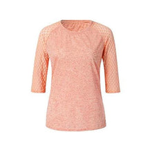 Laden Sie das Bild in den Galerie-Viewer, Frauen-T-Shirt mit Spitzennähten und rundem Ausschnitt