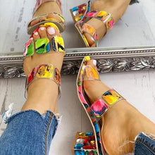 Laden Sie das Bild in den Galerie-Viewer, Farbige Sandalen mit mittlerem Absatz