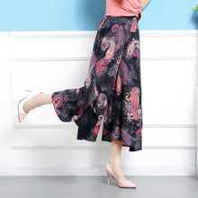 Laden Sie das Bild in den Galerie-Viewer, Lässige Blumendruck-Hose mit weitem Bein und elastischer Taille