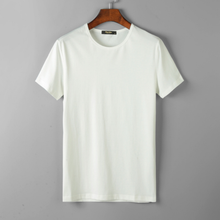 Laden Sie das Bild in den Galerie-Viewer, Herr Einfarbige T- Shirt mit Stretch-Rundhalsausschnitt