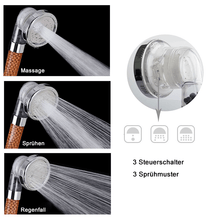 Laden Sie das Bild in den Galerie-Viewer, Premium Duschkopf Handbrause mit Ionenfilter wassersparend mit verstellbaren Wasserdruck