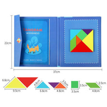 Laden Sie das Bild in den Galerie-Viewer, Holzmuster Tangram Magnetpuzzle
