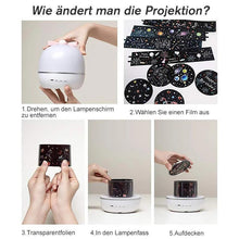 Laden Sie das Bild in den Galerie-Viewer, Sternenhimmelprojektor mit 360 Umdrehungen