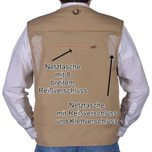 Laden Sie das Bild in den Galerie-Viewer, Leichte Weste aus Mesh-Stoff mit 16 Sacken