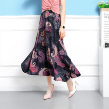 Laden Sie das Bild in den Galerie-Viewer, Lässige Blumendruck-Hose mit weitem Bein und elastischer Taille