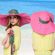 Laden Sie das Bild in den Galerie-Viewer, Handgemachte zweiseitige übergroße Sommer Sonnenhut mit UV-Schutz