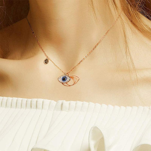S925 Silberhalskette mit Teufelsauge  Inspiriert von Duo Evil Eye