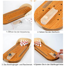 Laden Sie das Bild in den Galerie-Viewer, Zuhause Holz Mini Bowling Spiel Set