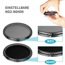 Laden Sie das Bild in den Galerie-Viewer, ND2-400 Neutraler Dichtheid Fader Variabler ND-Filter