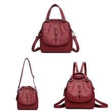 Laden Sie das Bild in den Galerie-Viewer, Mode Leder Mehrzweck Rucksack Schulter Handtasche