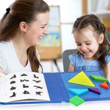 Laden Sie das Bild in den Galerie-Viewer, Holzmuster Tangram Magnetpuzzle