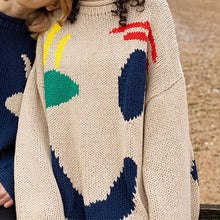 Laden Sie das Bild in den Galerie-Viewer, Lässiger Pullover mit Smiley-Muster