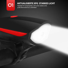 Laden Sie das Bild in den Galerie-Viewer, 2- in- 1 Fahrrad USB Horn Frontleuchte