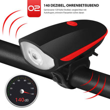 Laden Sie das Bild in den Galerie-Viewer, 2- in- 1 Fahrrad USB Horn Frontleuchte