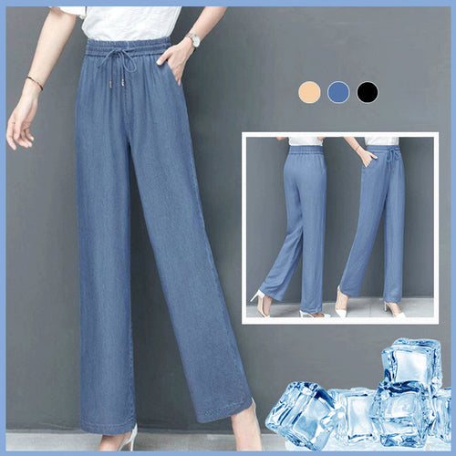 Hoher Taille Lockere Eis-Seide Hosen