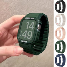 Laden Sie das Bild in den Galerie-Viewer, Integriertes magnetisches Silikonarmband der Apple Watch