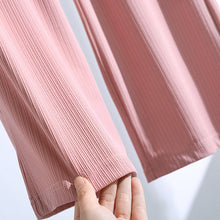 Laden Sie das Bild in den Galerie-Viewer, Damen-Sommerhose mit hoher Taille, drapierter Eisseide und weitem Bein