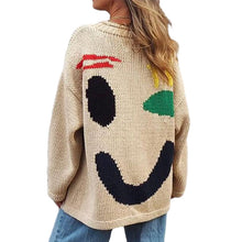 Laden Sie das Bild in den Galerie-Viewer, Lässiger Pullover mit Smiley-Muster